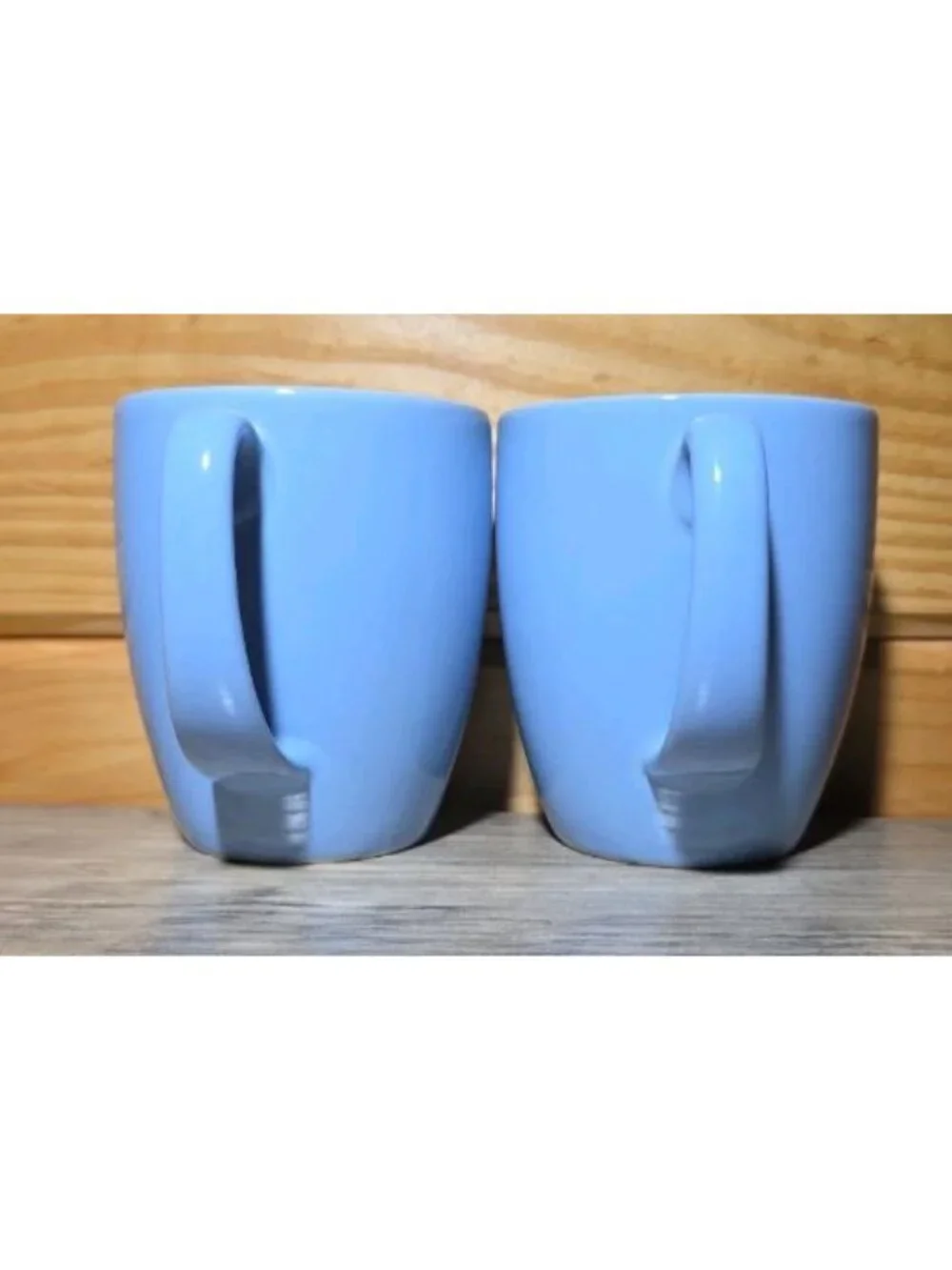 Set of 2 Corelle Mugs Stoneware Light Blue Coffee Cups